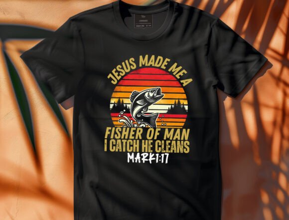 Christian Fisherman Jesus Made Me a Fish T-Shirt Designs
