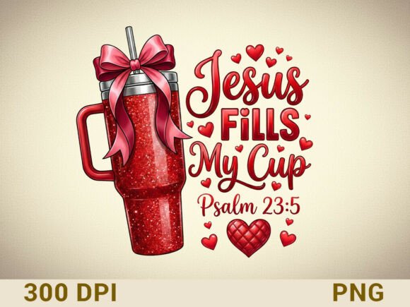 Christian Tumbler Design with Hearts — T-Shirt Designs