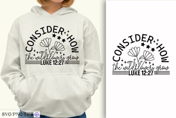 Christian Wildflowers Minimal SVG PNG for T-Shirt Designs