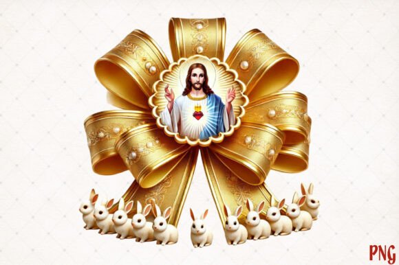 Easter Christian Jesus Coquette Bow PNG T-Shirt Designs
