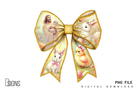 Easter Christian Jesus Coquette Bow T-Shirt Designs