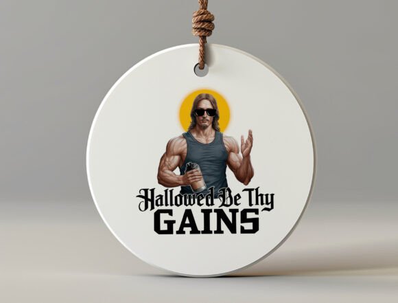Funny Muscle Jesus PNG for T-Shirt Designs