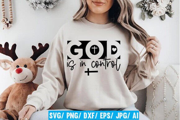GOD is in Control SVG Png, Christian De