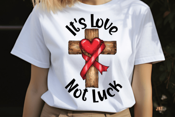 Jesus Valentine Cross PNG for T-Shirt Designs