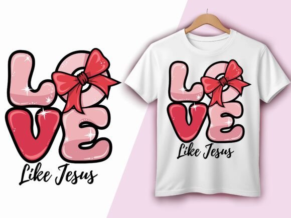 Love Like Jesus Red Bow Christian Vector