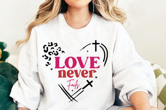Love Never Fails SVG: Christian T-Shirt Designs