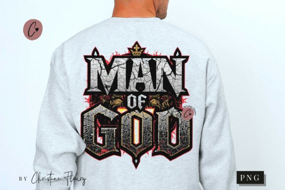 Man of God Christian PNG for T-Shirt Designs