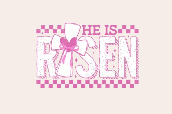 Retro Checkered Christian Easter PNG for T-Shirt Designs