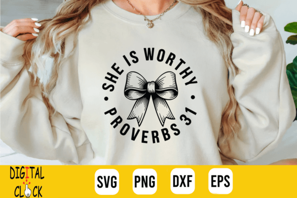 She is Worthy Bow Christian Bow Girl SVG